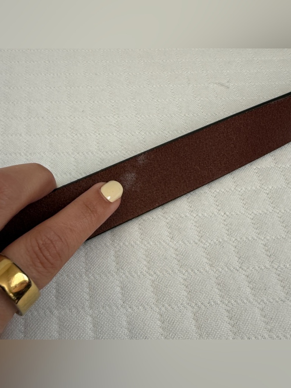 VTG 90s COACH Men Women Brown Leather Belt 42” Vegetable Tanned Cow Italy Buckle - Picture 6 of 15